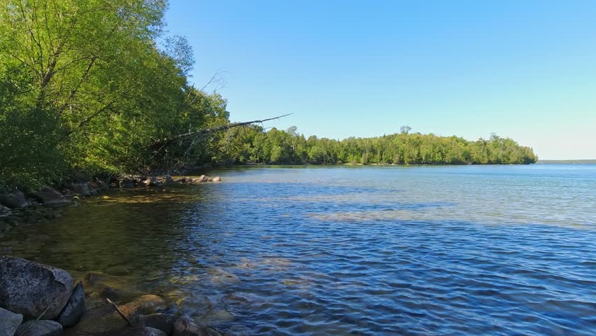 Magnificent little bay of Lake Manitou, the jewel of Manitoulin Island in Northern Ontario, Canada. Largest lake on the island, spanning kilometres of pristine waters and captivating landscapes.