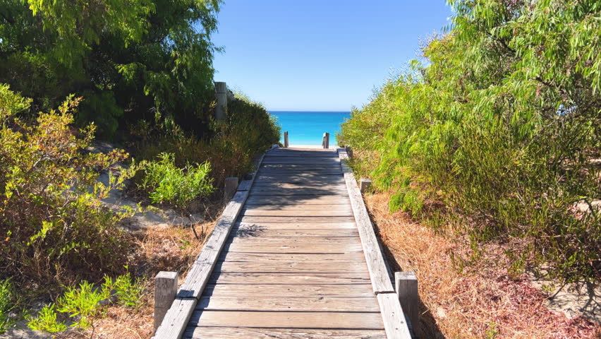 Walking POV of Rugged and untouched beaches between Dunsborough and Naturaliste, This is Bunker bay beach. Tourism and Nature of South Western Australia. 3 hours drive from Perth.