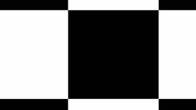 Abstract black and white checkered background.Seamless loop video.