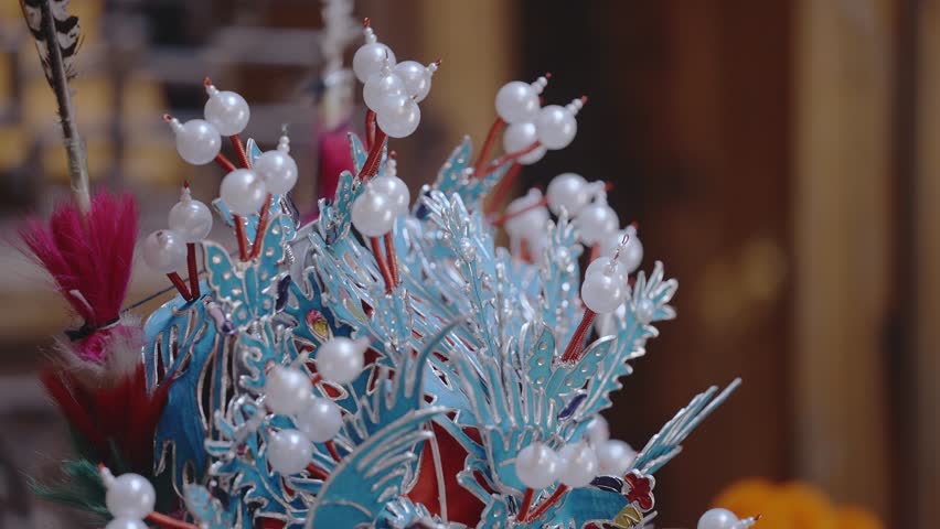 Peking Opera Opera Accessories Head Crown, Feathered Son, Phoenix Crown, Over Qiao Nine Dragons Crown, Xingtou Kunqu Opera Clothing Emblem, Culture, Drama and Cuisine