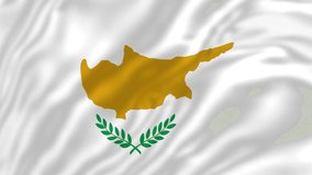 Cyprus flag, 4K video, Closeup, Silky, smooth, The national flag, beautiful clothing, waving in the wind.  Official colors and Proportion Correctly flag seamless loop animation. 