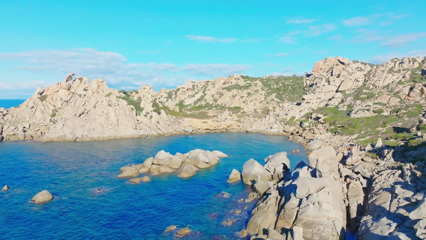 Aerial view of the moon valley " Valle della Luna " in Santa Teresa di Gallura. 
