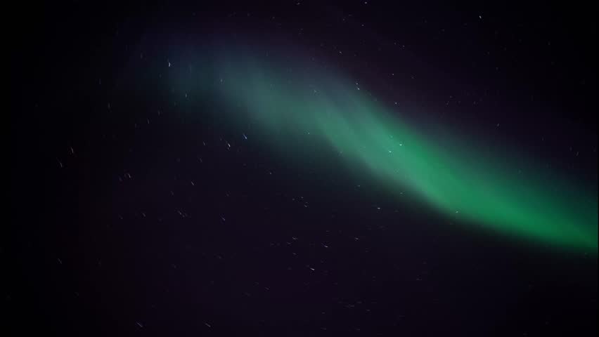 Aurora borealis in real time in sky, Scandinavia, Norway