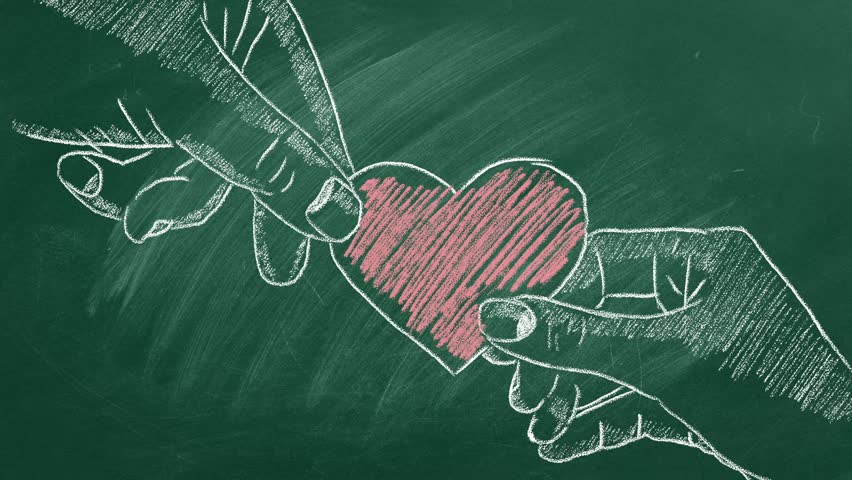 Male and female hands with heart. Concept of Love, Life, Care, Compassion, Mercy, Philanthropy, Health. I Love You. Happy Valentine's day. World heart day. Take my heart. Chalk drawn illustration. Royalty-Free Stock Footage #3410201473