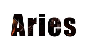 Aries - Zodiac Sign. text animation on White background. 4K Resolution Video