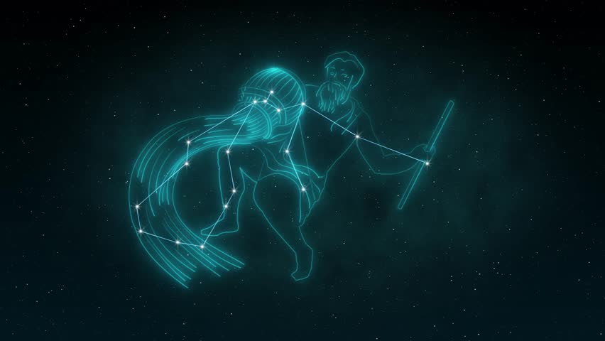 Aquarius constellation Zodiac 3d rendering