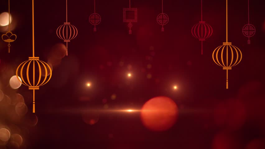 2024 Chinese new year. lunar background 2024 new year background. Chinese Traditional Culture Celebration 2024 Lunar Year of the Dragon Zodiac, Happy Chinese New Year Greeting animation.Red background Royalty-Free Stock Footage #3410833313