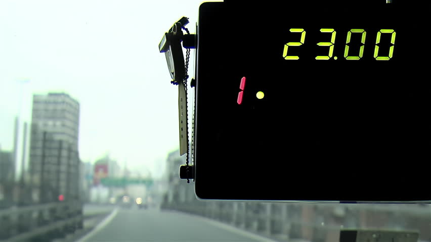 Taximeter or Auto Fare Meter inside an Argentine Taxi While Driving on Freeway in Buenos Aires, Argentina. Close Up. Royalty-Free Stock Footage #3410992807