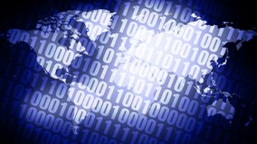 Cyber security lines of binary code and world map depicting technology background, algorithm, and artificial intelligence in fight against cyber crime - Powered by Shutterstock - Get 15% off with code: PIKWIZARD15