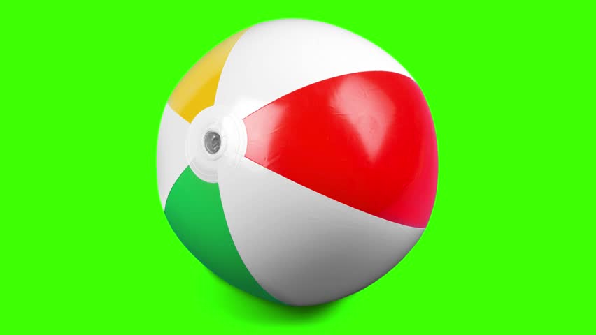 Multi Colored Beach Ball moving on Green screen. Beach Ball Rotating on black background. 4k Royalty-Free Stock Footage #3411463871