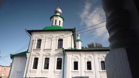 A majestic ancient Christian church in the ancient Russian city of Vologda. Suitable for travel, urban and Christian content.