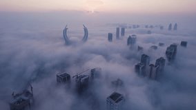 Skyline of Lusail on a Foggy Day - Powered by Shutterstock - Get 15% off with code: PIKWIZARD15