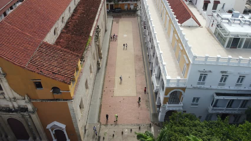 Aerial footage of Cartagena, Colombia