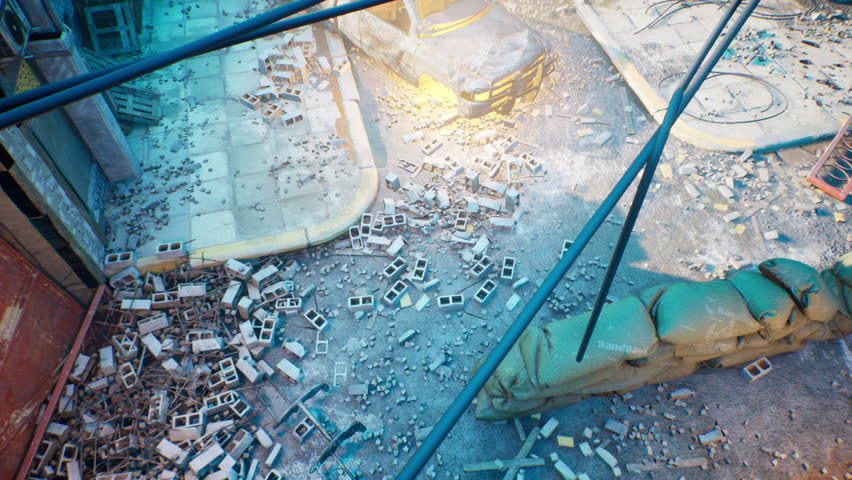 Ruined City After The War