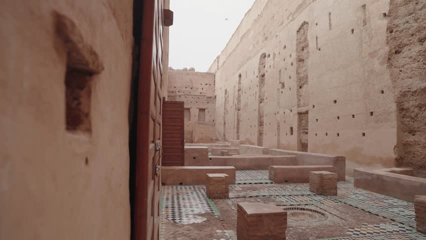 Marrakesh, Morocco - El Badi Ruined Palace Moroccan Architecture and Culture Built in 1578