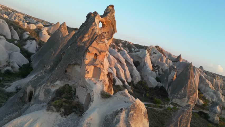 Aerial shot of amazing Cappadocia landscape.