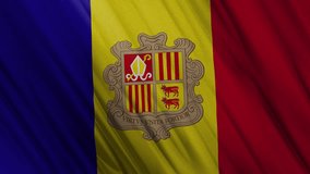 Andorra Waving Flag. National 3d Andorra Flag Waving. Andorra Flag 4k Resolution Background. Andorra Flag Closeup