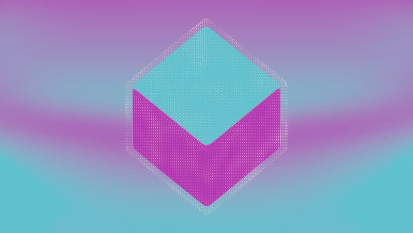 The cube, with its holographic texture, appears to float and rotate, showcasing its various faces in a captivating dance of light and color - Powered by Shutterstock - Get 15% off with code: PIKWIZARD15