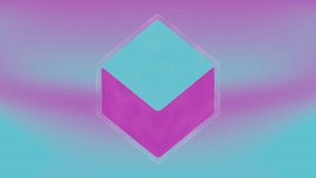 The cube, with its holographic texture, appears to float and rotate, showcasing its various faces in a captivating dance of light and color - Powered by Shutterstock - Get 15% off with code: PIKWIZARD15