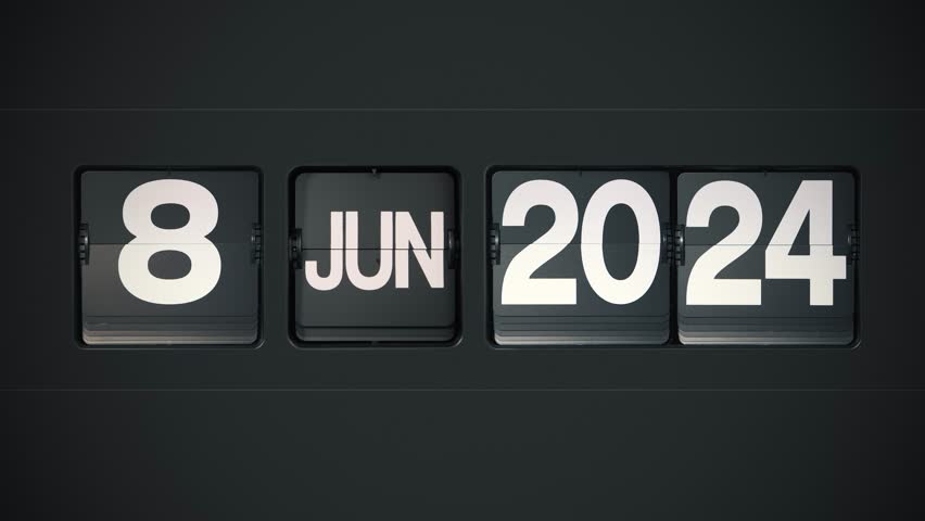 A retro flip calendar showing every day of 2024 up until January 1st 2025.