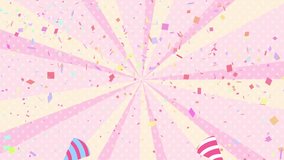 Lively pink concentrated line background video with confetti popping out of crackers - Powered by Shutterstock - Get 15% off with code: PIKWIZARD15