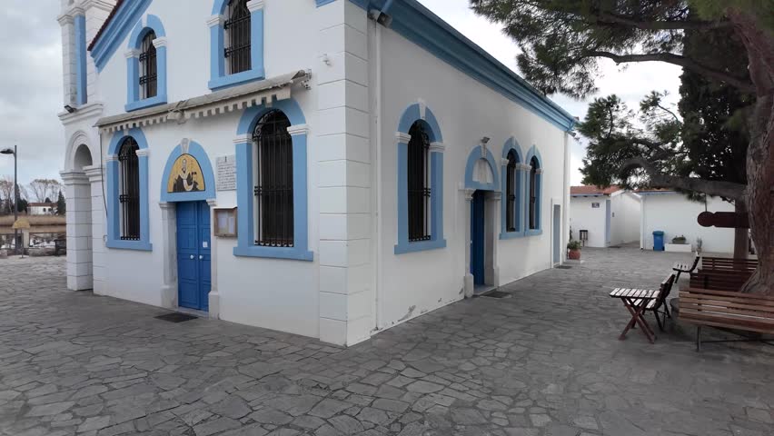 Saint Nicholas Monastery located on two islands in Porto Lagos, East Macedonia and Thrace, Greece