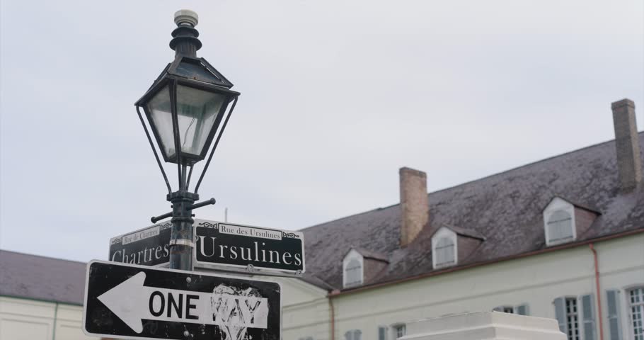 View of street sign in the French Quarters of New Orleans