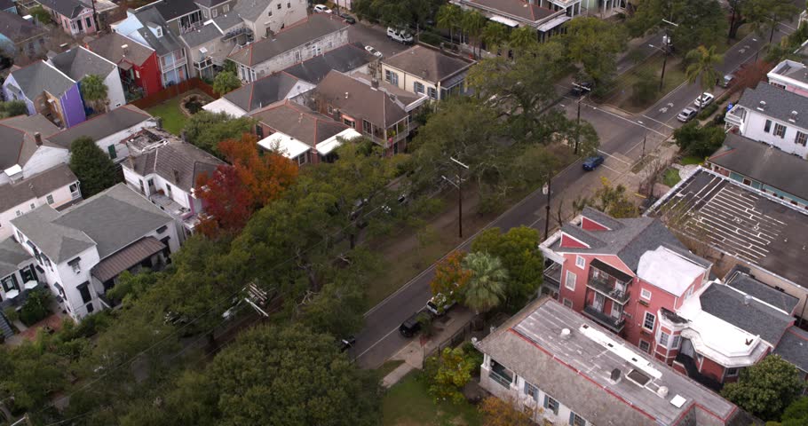 Birds eye view of homes in New Orleans, Louisiana