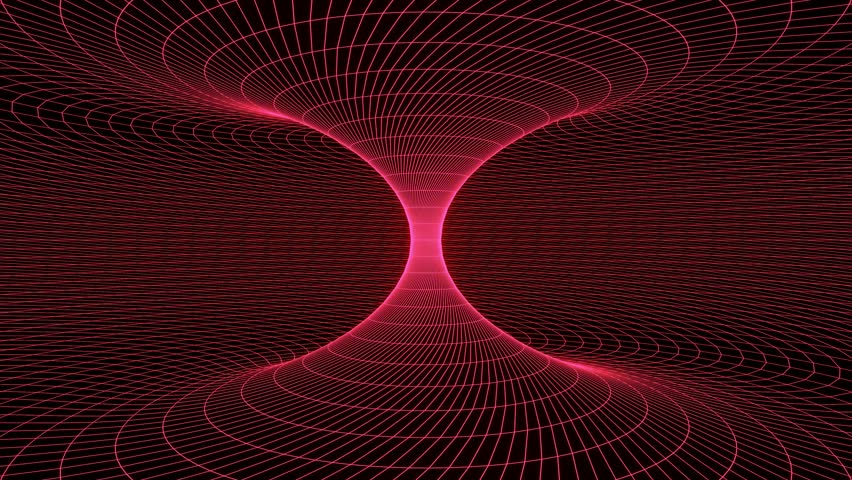 looped 3d animation, VFX red vortex grid, Sci-fi. Abstract cyclic background. Technology, VJ concept. Led lamp futuristic tunnel with bright light. Animation of seamless loop Royalty-Free Stock Footage #3412168081