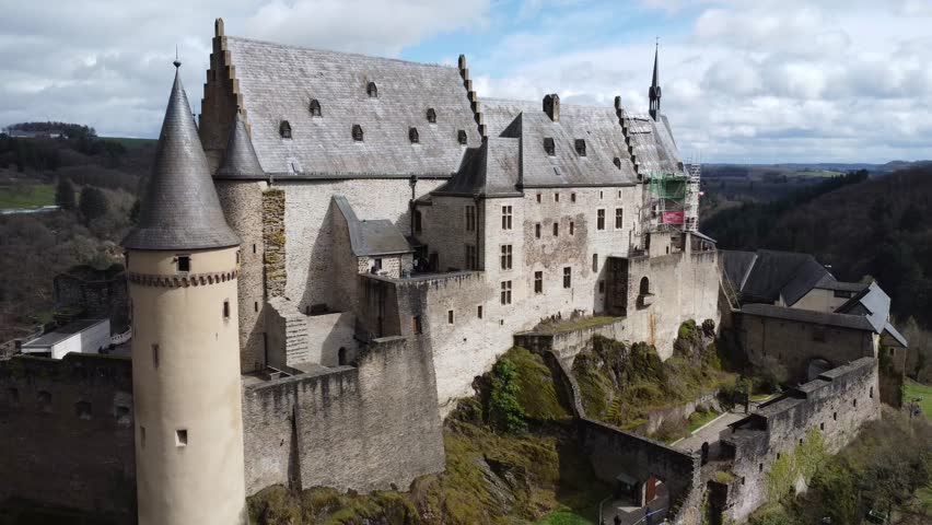 Drone view of Vianden Castle
