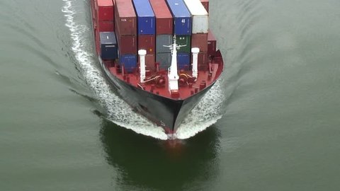 Bow waves of a container ship