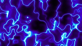 Abstract looping 4k video. Seamless abstract blue wavy psychedelic background for loop playback. Purple energy moving texture