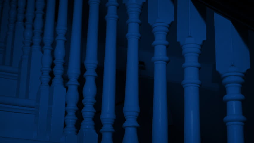 Staircase In Old House At Night Royalty-Free Stock Footage #3412505925