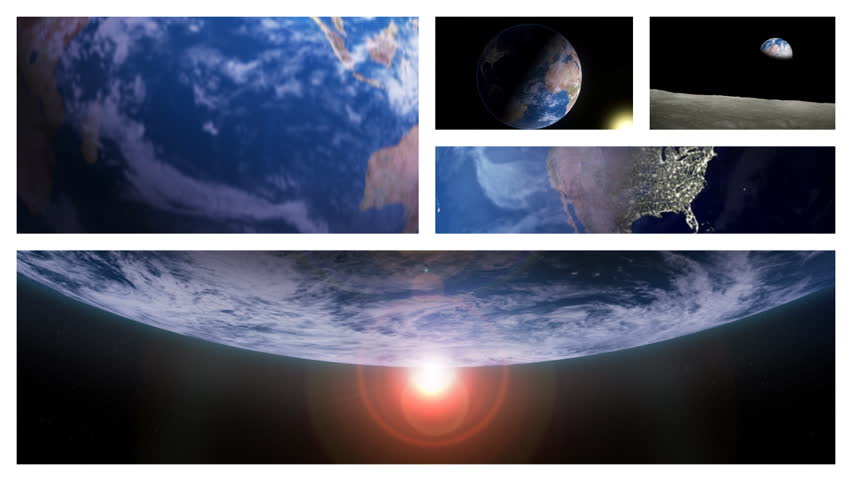 Earth and space collage.