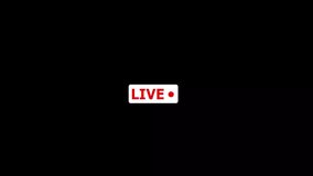 Simple live streaming icon animation. Live button animation. button of live streaming, broadcasting, online stream emblem on black background. tv, shows and social media live performances.