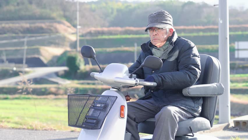 Elderly man driving a senior car Royalty-Free Stock Footage #3412670811