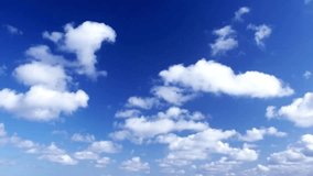 White clouds flying on Clear Azure Blue Sky Beautiful View, Timelapse nature background Time Lapse
