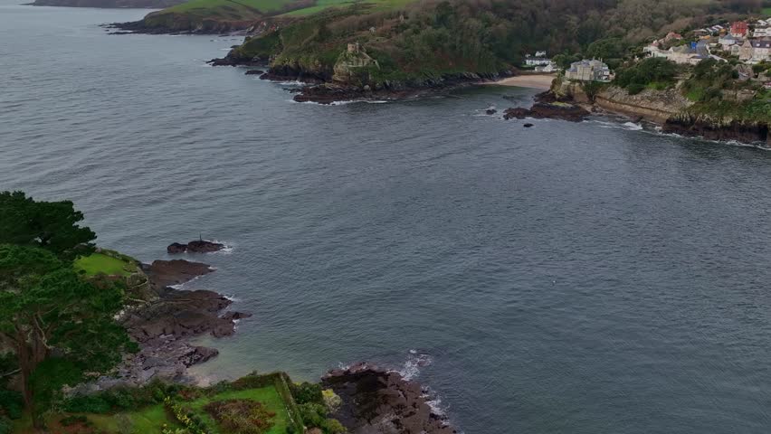 Flying across the river Fowey towards St Catherine