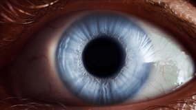 Human eye blue iris opening pupil extreme close up slow motion 60fps 4k - Powered by Shutterstock - Get 15% off with code: PIKWIZARD15