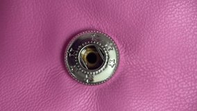 Macro Rivets On Pink Leather, Dolly Shot