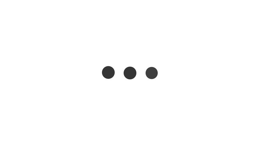 3 dots appear next to each other for loading animation, looping footage animation video of 3 dot pop up motion graphic design