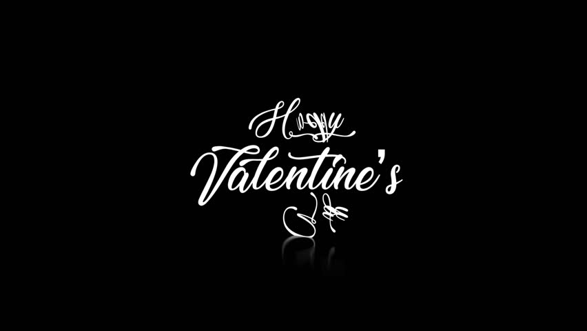 Happy Valentines Day, Valentines Day 2024, Happy Valentines Day Greeting Text Animation, Happy Valentines Day 2024 And Black Background  Royalty-Free Stock Footage #3413437637