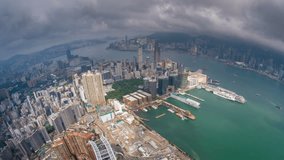 Timelapse video of Victoria Harbour in Hong Kong in daytime
