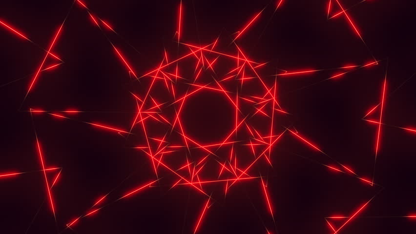 A mesmerizing red star-shaped pattern emanates a bright, glowing light, capturing attention and evoking a sense of wonder and fascination Royalty-Free Stock Footage #3413528723