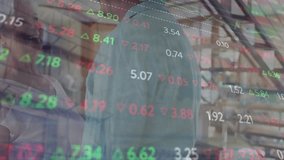 Animation of stock market data processing against caucasian senior couple dancing together at home. Global economy and retirement lifestyle concept - Powered by Shutterstock - Get 15% off with code: PIKWIZARD15