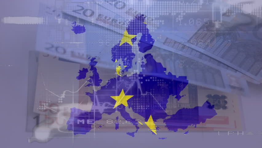 Animation of data processing and waving eu flag over eu map against close up of euro bills. European union and finance economy concept - Powered by Shutterstock - Get 15% off with code: PIKWIZARD15