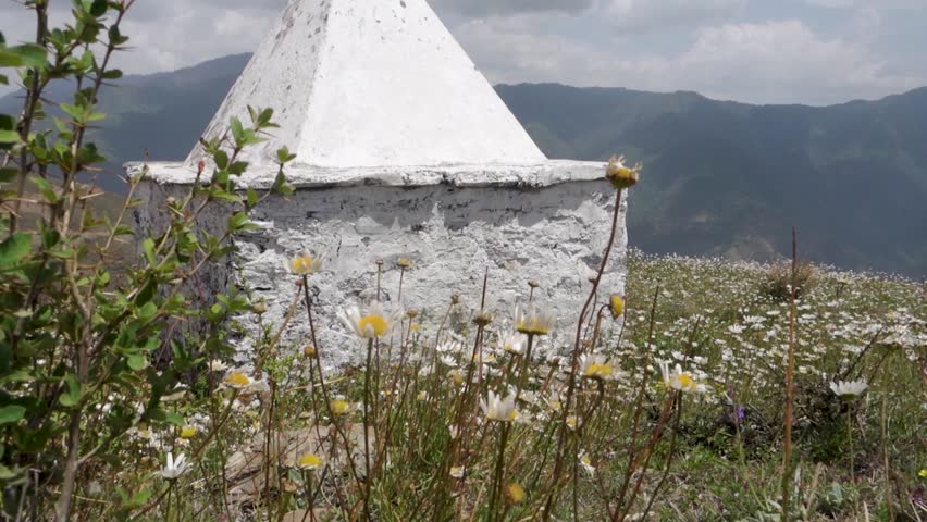 A small temple on a hilltop. These small dome temples are typical in the Himalayan region of Uttarakhand.