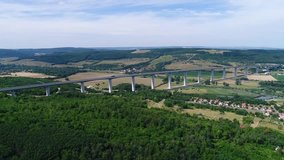Aerial video, Viaduct of Koroshegy in Hungary