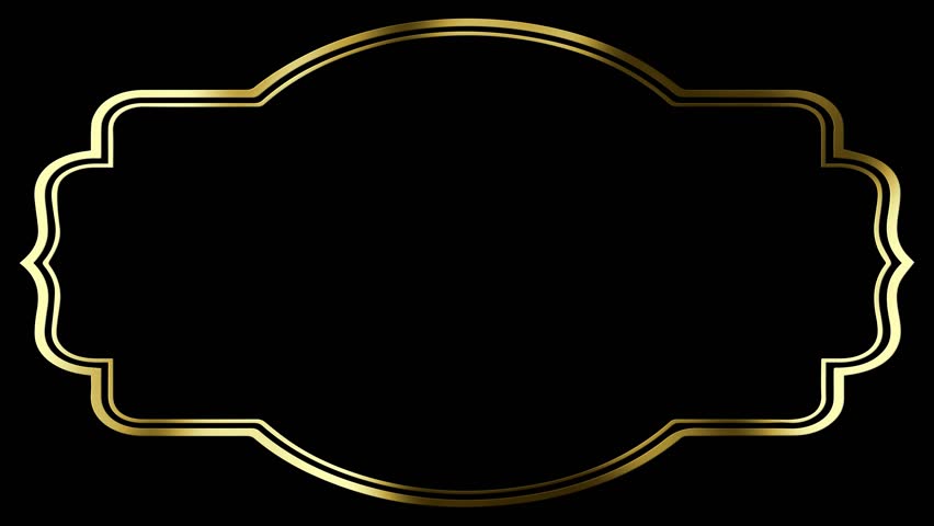 Gold vintage frame on black background