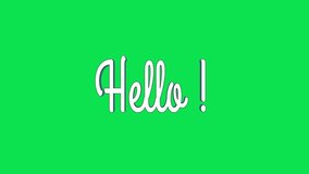 animated hello  in 3d with White Lettering On green screen. Best for video intro and text greeting animation video. 
